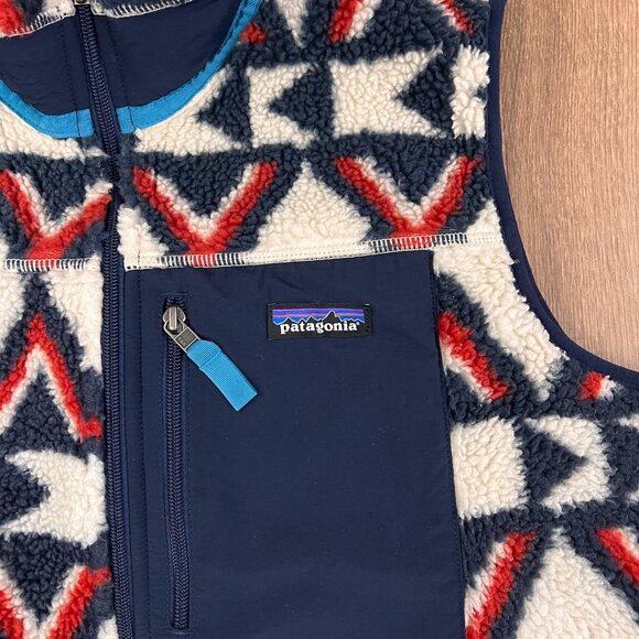 Patagonia Retro X Deep Pile Fleece Vest- Tribal Brass Hawk Sz XL - Picture 3 of 12